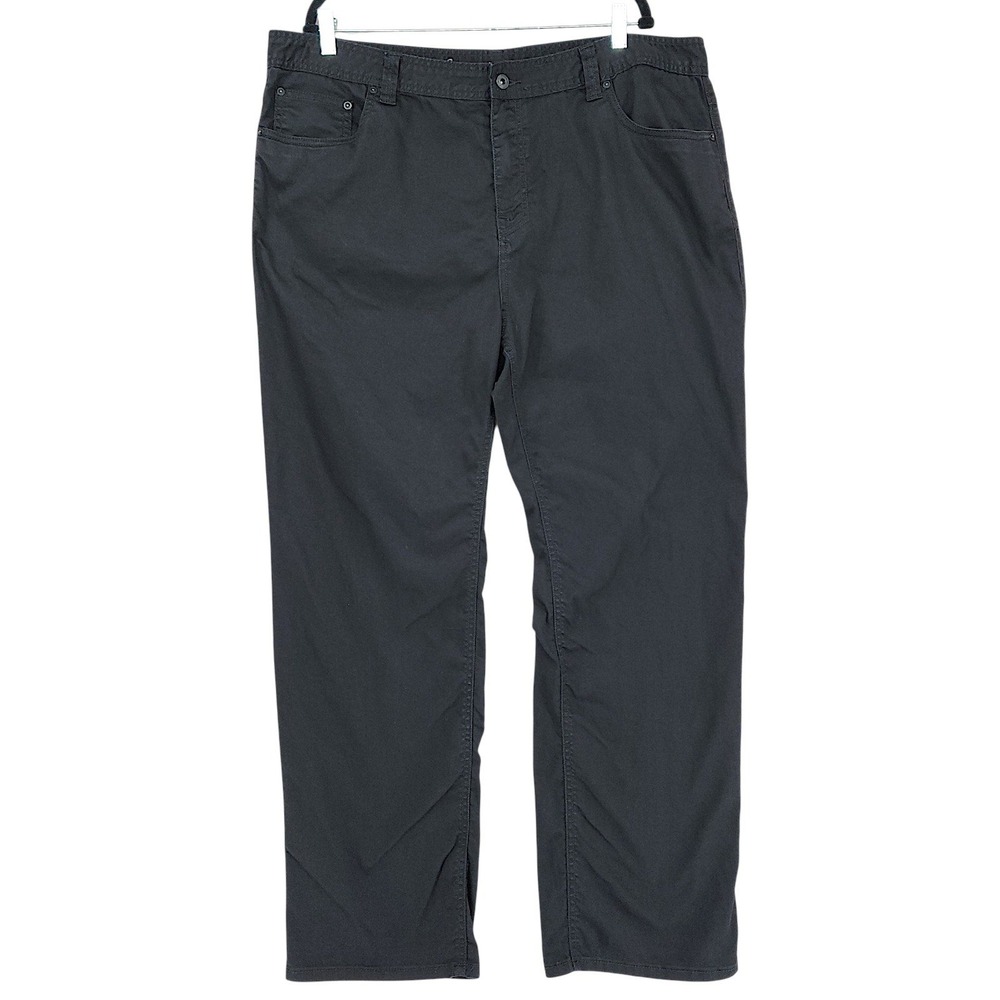Prana Pants 42x32(31) Mens Black Bridger Slim Fit Breathe Organic Cotton Stretch